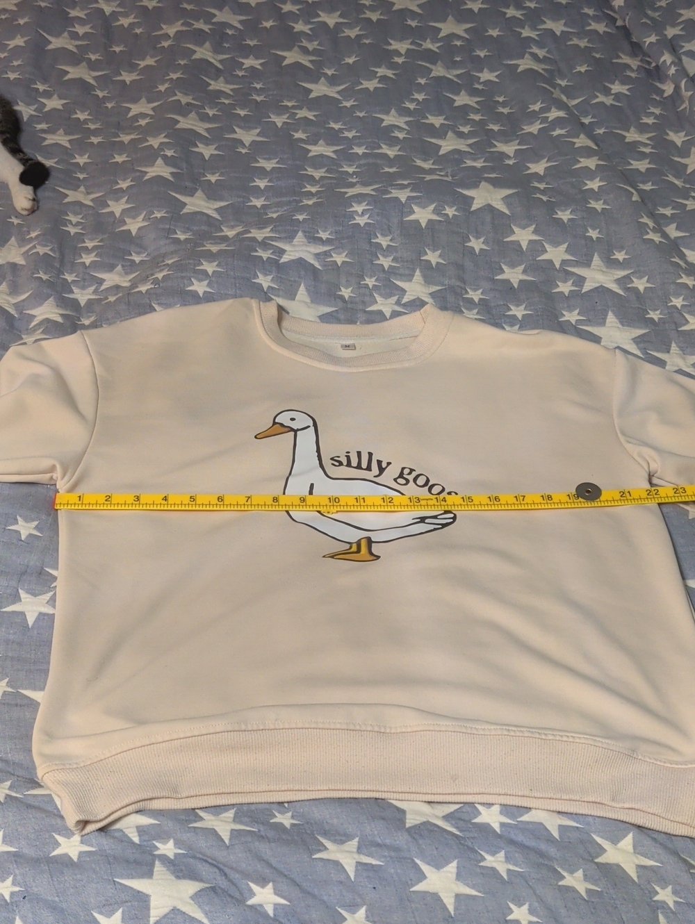 Silly Goose Graphic Crewneck Sweater - Cream Medium